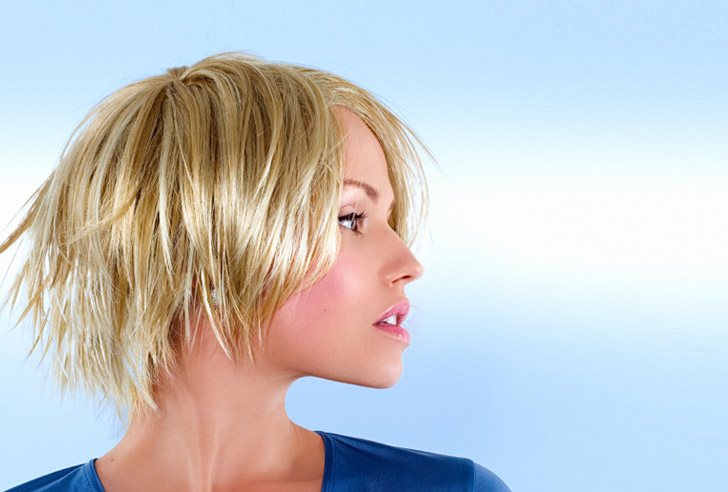 This haircut is awesome for feeling feminine, strong and lots of fun.  When it's time for a change from one length, or flat hair with no volume.  Texture is the answer.  The hair color has great pastel tones and the tex- tured cut draws your atten- tion into the haircut.  A haircuit with depth.